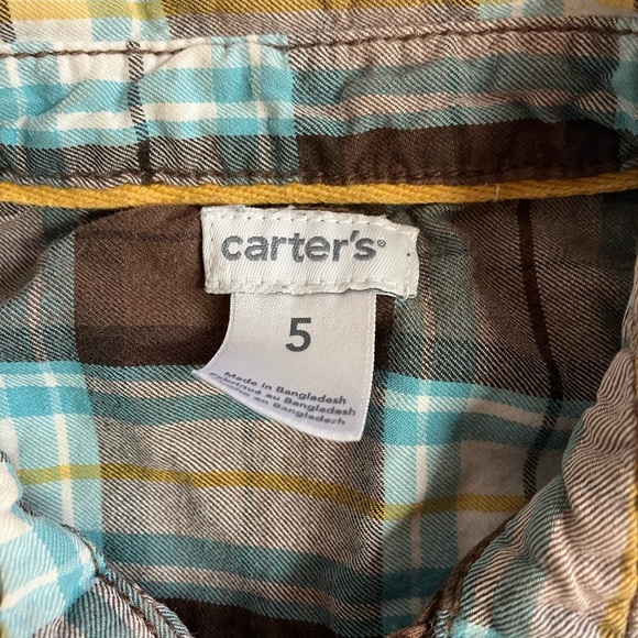 Boys Rock Plaid Button Down Shirt - Red, Green, Blue - Picture 4 of 16